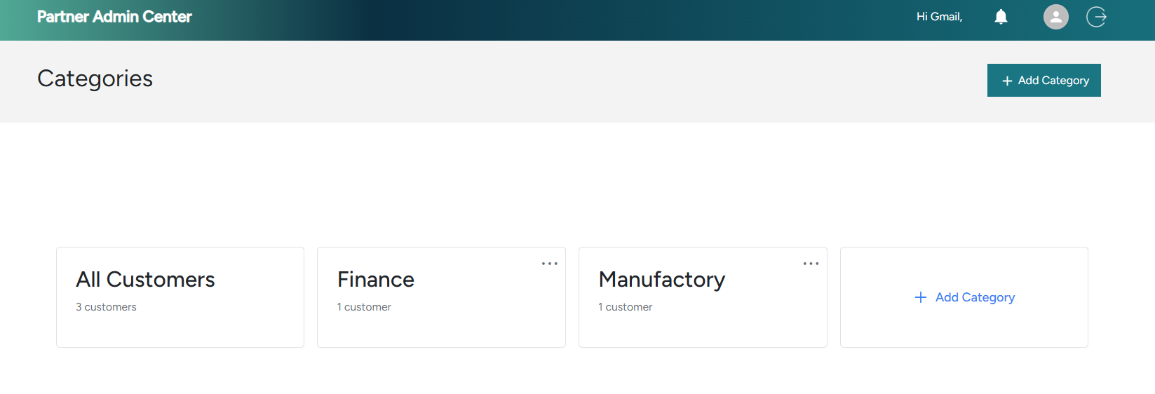 Customer categorization interface